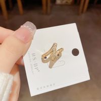 Copper 18K Gold Plated Simple Style Classic Style Plating Inlay Letter Solid Color Zircon Open Rings main image 4