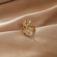 Cobre Chapados en oro de 18k Estilo Simple Estilo Clásico Enchapado Embutido Color Sólido Circón Anillos Abiertos sku image 1