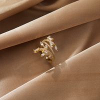 Copper 18K Gold Plated Simple Style Classic Style Plating Inlay Solid Color Zircon Open Rings main image 6