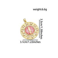 1 Piece 31*33mm Copper Pearl Zircon 18K Gold Plated Round Virgin Mary Polished Pendant main image 3