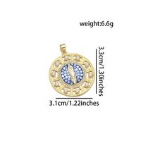 1 Piece 31*33mm Copper Pearl Zircon 18K Gold Plated Round Virgin Mary Polished Pendant main image 4
