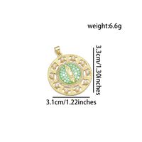 1 Piece 31*33mm Copper Pearl Zircon 18K Gold Plated Round Virgin Mary Polished Pendant main image 5