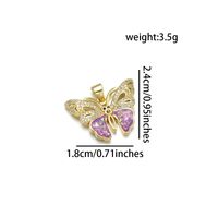 1 Piece 18 * 24mm 28*18mm Copper Zircon 18K Gold Plated Butterfly Polished Pendant sku image 5