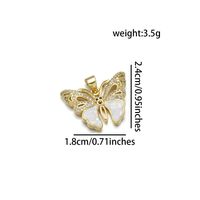 1 Piece 18 * 24mm 28*18mm Copper Zircon 18K Gold Plated Butterfly Polished Pendant sku image 6