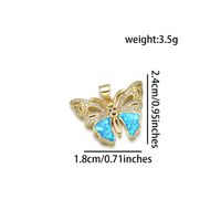 1 Piece 18 * 24mm 28*18mm Copper Zircon 18K Gold Plated Butterfly Polished Pendant sku image 7