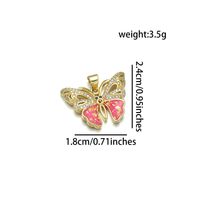 1 Piece 18 * 24mm 28*18mm Copper Zircon 18K Gold Plated Butterfly Polished Pendant sku image 8