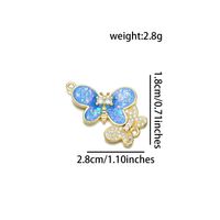 1 Piece 18 * 24mm 28*18mm Copper Zircon 18K Gold Plated Butterfly Polished Pendant sku image 2