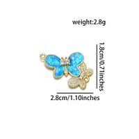 1 Piece 18 * 24mm 28*18mm Copper Zircon 18K Gold Plated Butterfly Polished Pendant sku image 3