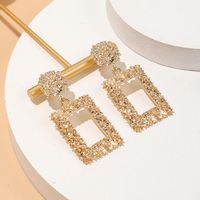 1 Pair Casual Simple Style Streetwear Rectangle Hollow Out Alloy Drop Earrings main image 5