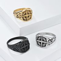 Retro Simple Style Compass 304 Stainless Steel 18K Gold Plated Unisex Rings main image 1
