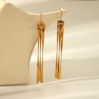 1 Pair IG Style Simple Style Tassel 201 Stainless Steel 18K Gold Plated Drop Earrings main image 6
