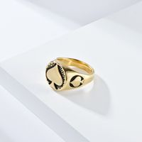 Retro Simple Style Heart Shape 304 Stainless Steel 18K Gold Plated Unisex Rings sku image 8