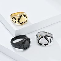 Retro Simple Style Heart Shape 304 Stainless Steel 18K Gold Plated Unisex Rings main image 1