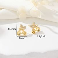 1 Pair Simple Style Flower Inlay Copper Zircon Ear Studs sku image 4