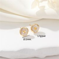 1 Pair Simple Style Flower Inlay Copper Zircon Ear Studs sku image 6
