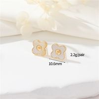 1 Pair Simple Style Flower Inlay Copper Zircon Ear Studs sku image 5