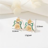 1 Pair Simple Style Flower Inlay Copper Zircon Ear Studs sku image 1