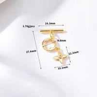 1 Piece Copper Gold Plated Solid Color Jewelry Buckle sku image 2