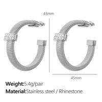 Titan Stahl IG-Stil Übertrieben Toller Stil Überzug Inlay Geometrisch Einfarbig Zirkon Ringe Armbänder Halskette sku image 8