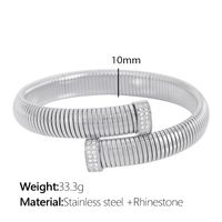Titan Stahl IG-Stil Übertrieben Toller Stil Überzug Inlay Geometrisch Einfarbig Zirkon Ringe Armbänder Halskette sku image 4