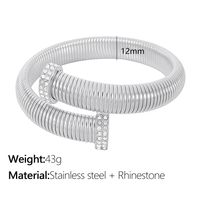 Titan Stahl IG-Stil Übertrieben Toller Stil Überzug Inlay Geometrisch Einfarbig Zirkon Ringe Armbänder Halskette sku image 10