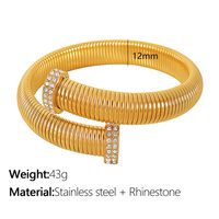 Titan Stahl IG-Stil Übertrieben Toller Stil Überzug Inlay Geometrisch Einfarbig Zirkon Ringe Armbänder Halskette sku image 11