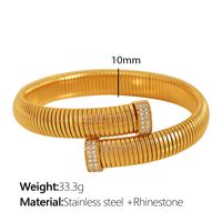 Titan Stahl IG-Stil Übertrieben Toller Stil Überzug Inlay Geometrisch Einfarbig Zirkon Ringe Armbänder Halskette sku image 5