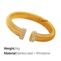 Titan Stahl IG-Stil Übertrieben Toller Stil Überzug Inlay Geometrisch Einfarbig Zirkon Ringe Armbänder Halskette sku image 7