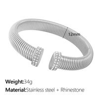 Titan Stahl IG-Stil Übertrieben Toller Stil Überzug Inlay Geometrisch Einfarbig Zirkon Ringe Armbänder Halskette sku image 6