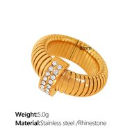 Titan Stahl IG-Stil Übertrieben Toller Stil Überzug Inlay Geometrisch Einfarbig Zirkon Ringe Armbänder Halskette sku image 2