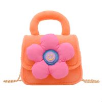 Women's Medium Plush Flower Cute Square Flip Cover Crossbody Bag main image 4