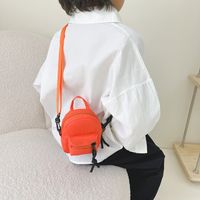 Kid'S Small Oxford Cloth Solid Color Basic Sports Square Zipper Crossbody Bag main image 2