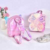 New Fashion Trendy Children's Backpack Plush Shiny Butterfly Laser Transparent Bag Butterfly Wings Backpack main image 5