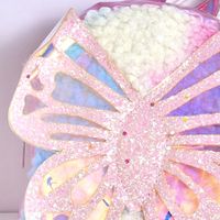 New Fashion Trendy Children's Backpack Plush Shiny Butterfly Laser Transparent Bag Butterfly Wings Backpack main image 4