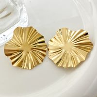 1 Pair Modern Style Classic Style Sector Plating 304 Stainless Steel 14K Gold Plated Drop Earrings main image 2