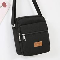 Men's Small Canvas Solid Color Basic Classic Style Zipper Crossbody Bag sku image 7