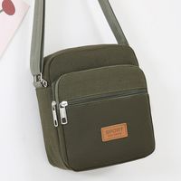 Men's Small Canvas Solid Color Basic Classic Style Zipper Crossbody Bag sku image 6