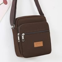 Men's Small Canvas Solid Color Basic Classic Style Zipper Crossbody Bag sku image 8