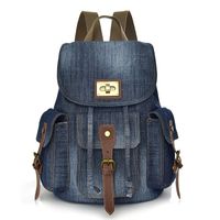 Solid Color Casual Travel School Backpack main image 1