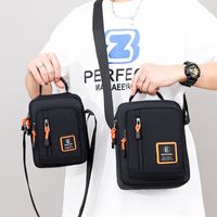 Men's Solid Color Oxford Cloth Zipper Crossbody Bag main image 6