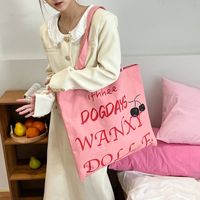 Women's Medium Canvas Letter Streetwear Zipper Canvas Bag main image 8