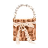 Women's Small Straw Solid Color Vacation Beach Beading Weave String Straw Bag main image 8