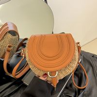 Women's Medium Pu Leather Color Block Vacation Beach Magnetic Buckle Crossbody Bag main image 1
