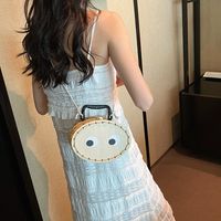 Women's Small Special Materials Fruit Eye Cute Weave Oval Lock Clasp Crossbody Bag main image 4