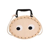 Women's Small Special Materials Fruit Eye Cute Weave Oval Lock Clasp Crossbody Bag main image 3