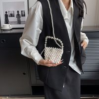 Women's Mini Plastic Multicolor Solid Color Vintage Style Streetwear Beading Hook Loop Crossbody Bag sku image 3