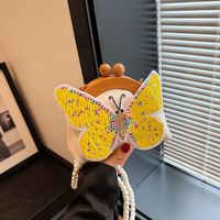 Women's Small Canvas Butterfly Cute Beading Magnetic Buckle Dome Bag main image 3