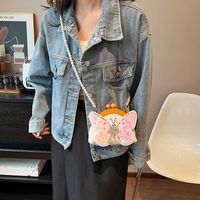 Women's Small Canvas Butterfly Cute Beading Magnetic Buckle Dome Bag main image 4