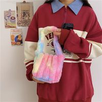 Women's Small Plush Gradient Color Cute Basic Magnetic Buckle Handbag main image 4
