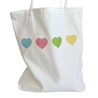Women's Large Canvas Heart Shape Basic Classic Style Open Canvas Bag main image 4